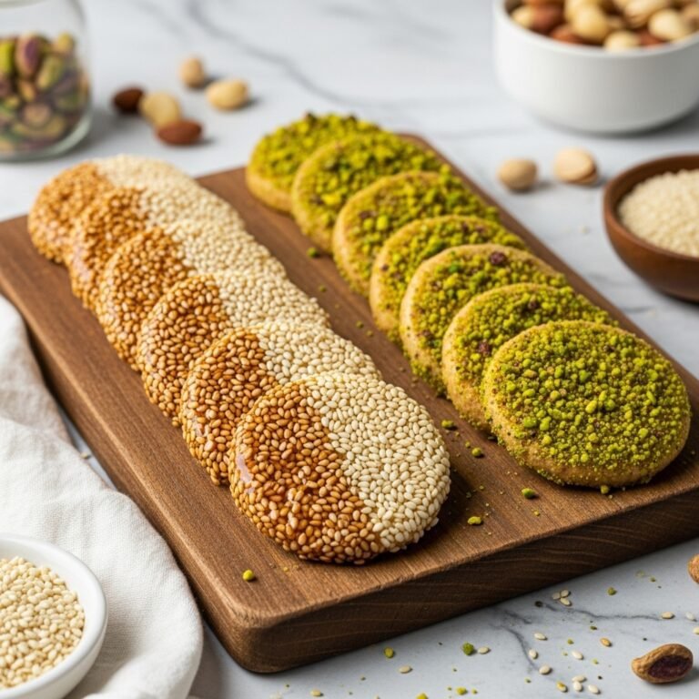 Barazek Recipe: Crispy Pistachio-Sesame Cookies with Middle Eastern Charm