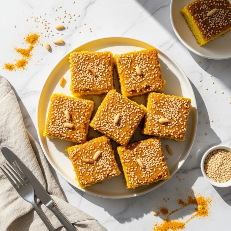 Golden Sfouf Cake: A Sweet Slice of Lebanese Comfort