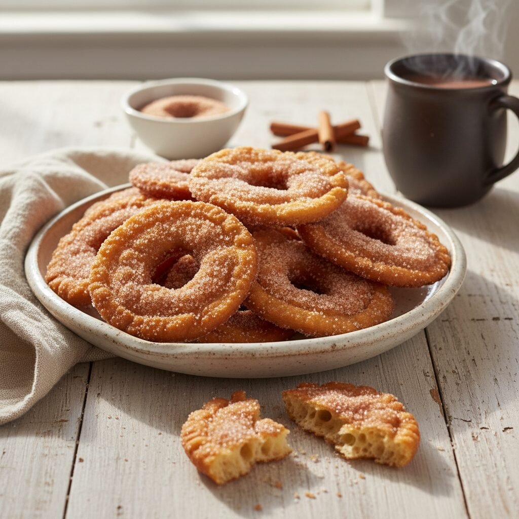 Golden Crispy Buñuelos with Cinnamon-Sugar