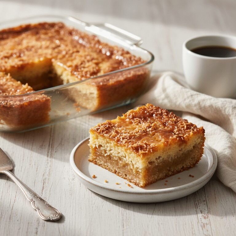 Dreamy Coconut Cassava Cake with a Golden Custard Topping