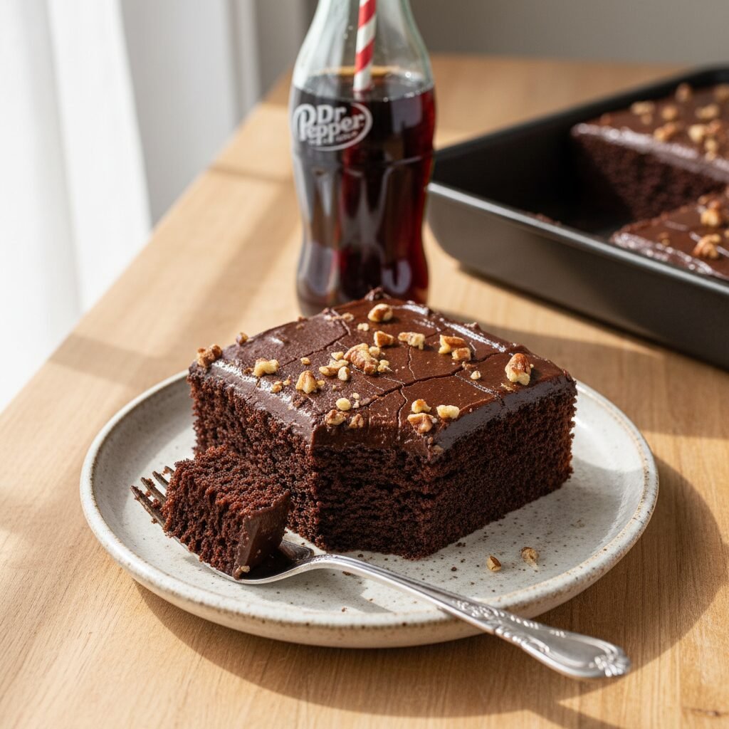 Rich & Fudgy Dr Pepper Texas Sheet Cake