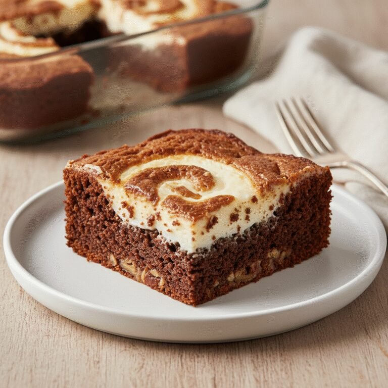 Gooey Coconut Pecan Earthquake Cake with Fudgy Chocolate Swirls