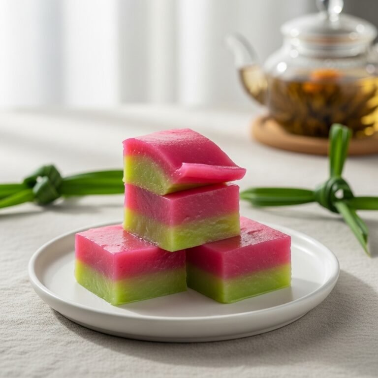 Dreamy Rainbow Pandan Layer Cake (Kuih Lapis)