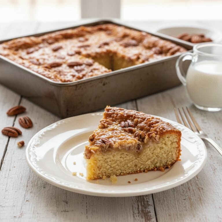 Golden Lazy Daisy Cake with Toasted Coconut Icing
