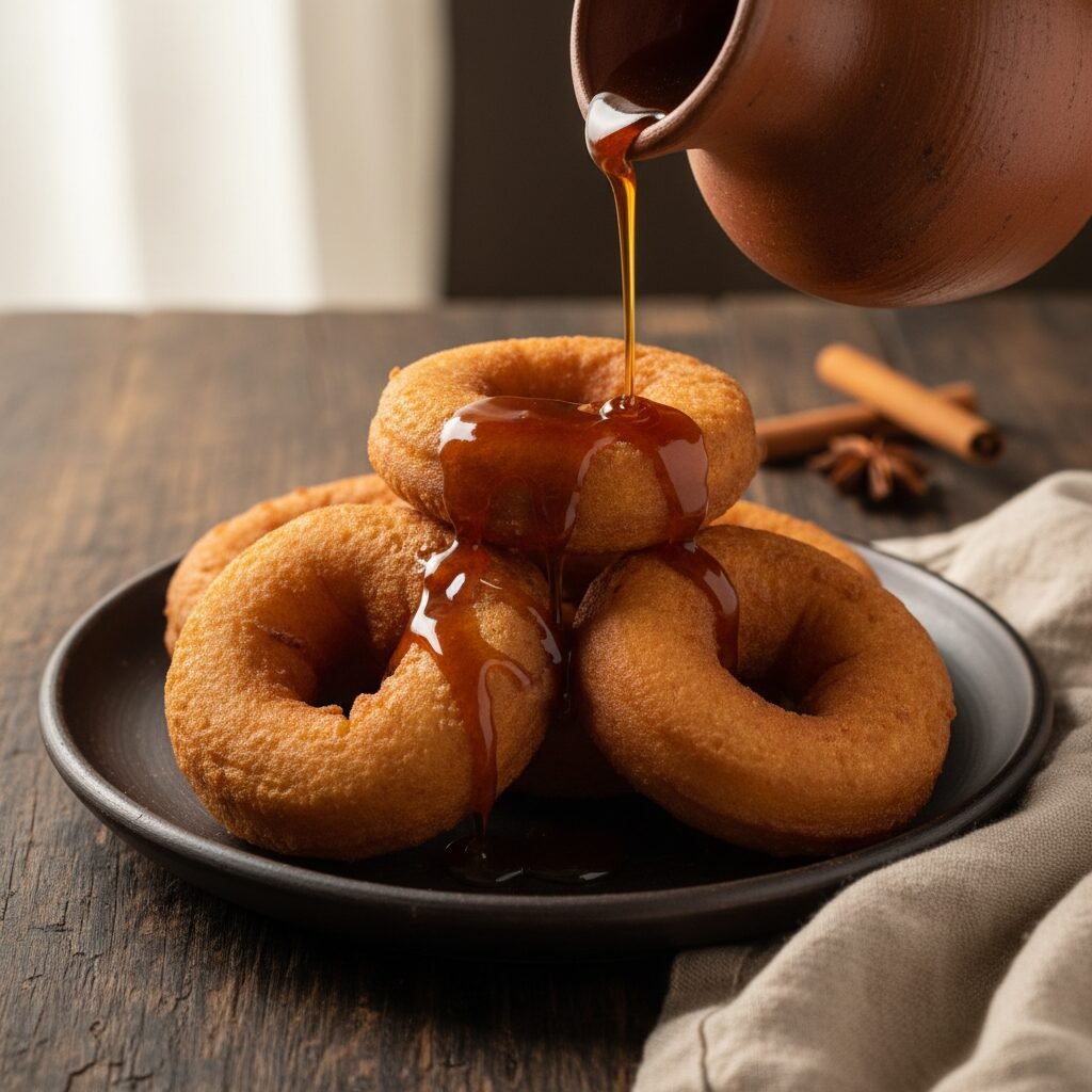 Heavenly Peruvian Pumpkin Doughnuts (Picarones) with Spiced Fig Syrup