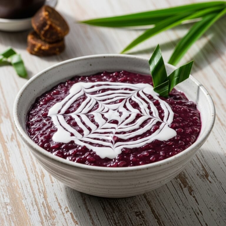 Creamy Coconut Black Rice Pudding (Pulut Hitam)