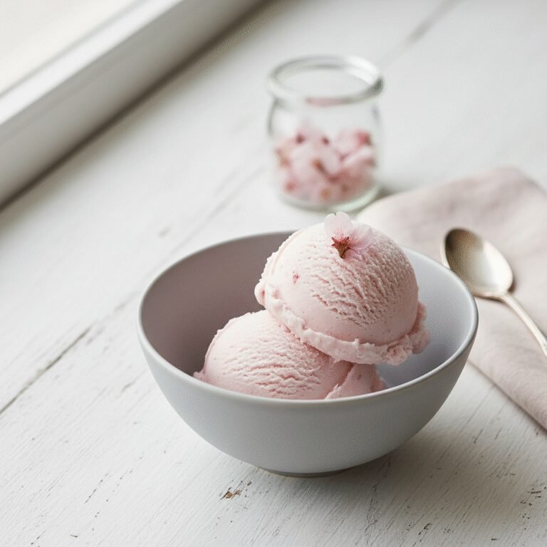 Ethereal Cherry Blossom Ice Cream (Homemade Sakura Flavor)