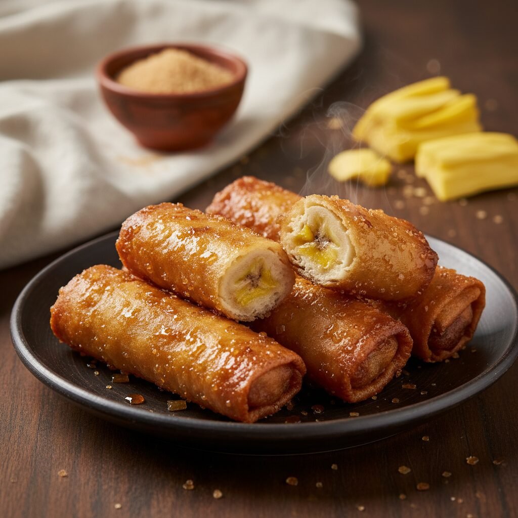 Irresistibly Crispy Caramel Banana Spring Rolls (Filipino Turon)