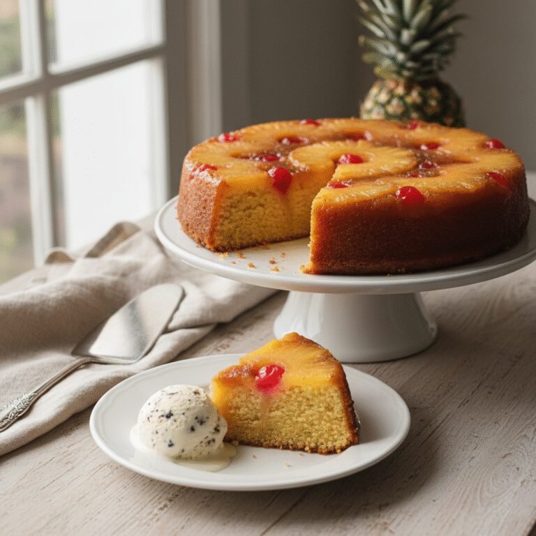 Golden Caramel Pineapple Upside-Down Cake